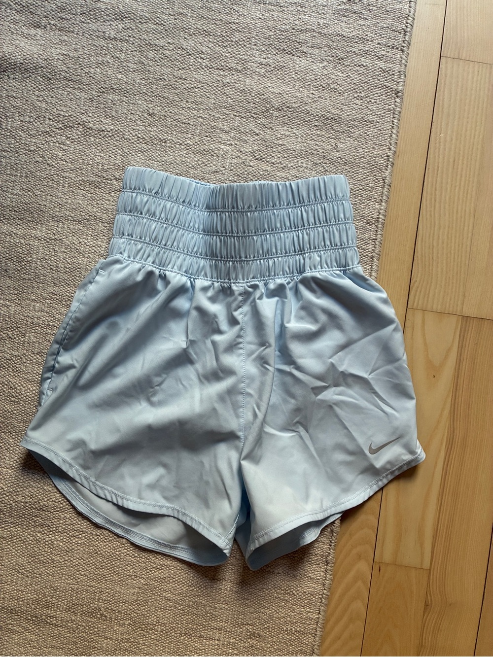 Nike Women's Pale Blue High-Rise Athletic Shorts